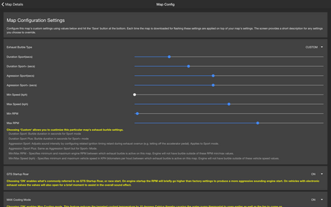 bootmod3: Update for Map Configuration Screen